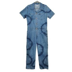 Wrangler Tie Dye Boiler Suit Womens Small Blue Coveralls